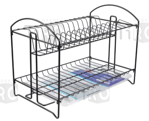 Сушилка для посуды универсальная разборная с поддоном черная 39,5*24*29,5см