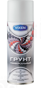 Грунт универсальный черный, аэрозоль, 520мл, Vixen VX-21001 Грунт универсальный черный, аэрозоль, 520мл, Vixen VX-21001
