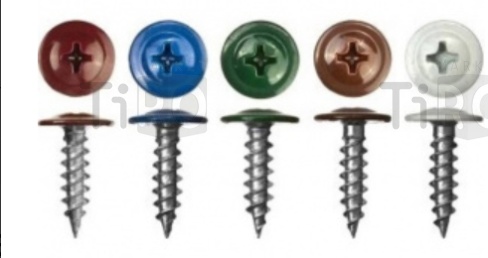 Саморез с пресс-шайбой сверло 4,2*16 RAL 6005 цвет зеленый (300шт.)