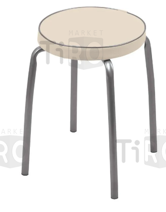 Табурет "Фабрик 2" (ТФ02/СК слоновая кость) на 4-х опорах (круглое сиденье)