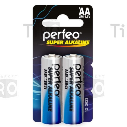 Батарейка Perfeo Super Alkaline R06, BL-2