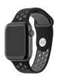 Ремешок Watch Series 38/40мм силиконовый (перфорированный) черно-серый