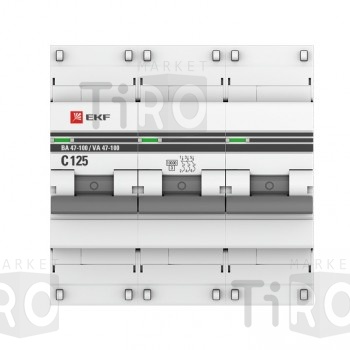 Автомат ЭКФ ВА 47-100 3Р 100А х-ка С 10кА