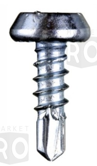 Саморез для крепления профилей полуцилиндр головка, сверло, цинк 3,5*11 (1000)