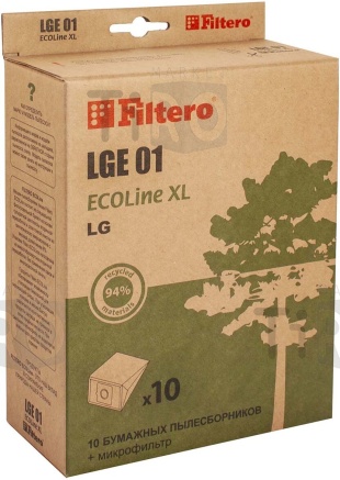 Пылесборник Filtero LGE 01 (10+фильтр) ECOLine XL (LG, Cameron, Clatronic, Scarlett, Polar, Evgo)