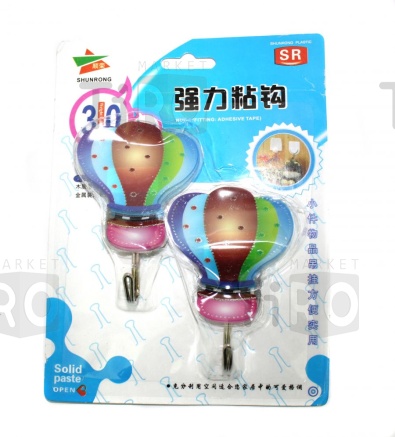 Крючки для полотенец 7770 2 штуки, воздушный шар, на липе, (436)