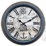 Часы настенные в морском стиле, 38х38х7,5см, 1хАА, пластик, Ladecor Chrono 581-935