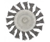 Щетка металлическая для дрели Tundra, со шпилькой, крученая проволока, плоская, 65 мм