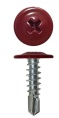 Саморез с пресс-шайбой сверло 4,2*25 RAL 3005 цвет красный (500шт.)