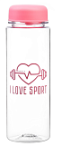 Бутылка для воды, пластик, 600мл, "I Love Sport", 2312