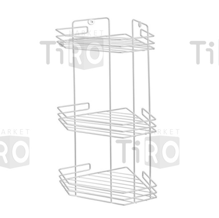 Полка угловая 3-х секционная (20,5*20,5*52см) белая АЛТ 73 /8/