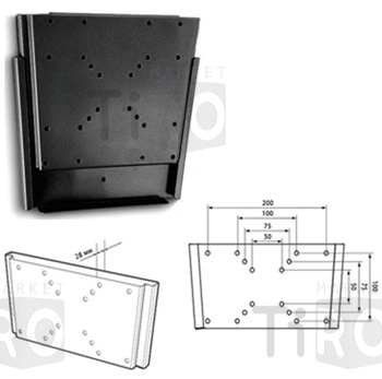 Кронштейн настенный для ЖК телевизора 15"-32" Trone LPS 21-10 (Vesa) черный