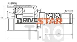 Шрус внутренний Drivestar IC-JF2002-F, 29x35x25