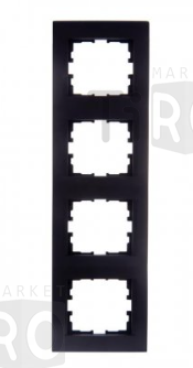 Рамка Lezard Vesna 742-4200-154, 4-ая вертикальная черный бархат