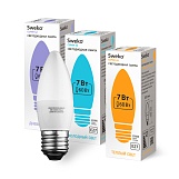 Лампа светодиодная Sweko 42LED-C35-7W-230-3000K-Е27, "свеча матовая"