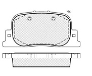 Колодки тормозные задние V992 Toyota PF1431 04466-32030 04466-32040