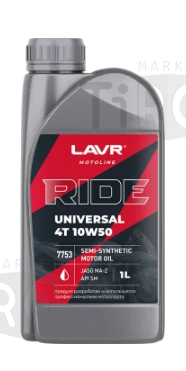 Моторное масло Lavr Moto Ride Universal 4T 10W50 SM LN7753, 1л