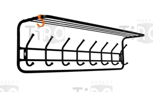 Вешалка для одежды с полкой 100см, черный ВСП169Ч