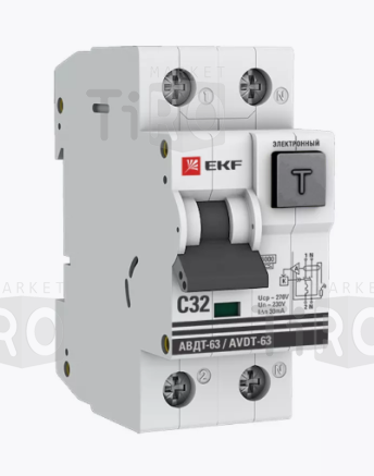 Автомат дифференциальный EKF PROxima АВДТ-63 32А/30мА, 6кА, 1 мод