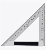 Треугольная линейка стальная Deli DL303200, 200мм, нержавеющая сталь + алюминиевое основание
