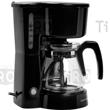 Кофеварка 800Вт, 075л., 4-6 чашек, Galaxy GL-0709, черная