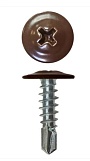Саморез с пресс-шайбой сверло 4,2*19 RAL 8017 цвет коричнвый (1000шт.)