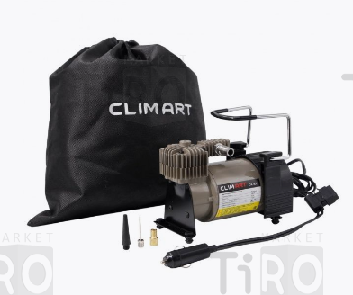 Компрессор автомобильный Clim Art CA-40L, 40л/мин, витой шланг, сумка-мешок для хранения Компрессор автомобильный Clim Art CA-40L, 40л/мин, витой шланг, сумка-мешок для хранения