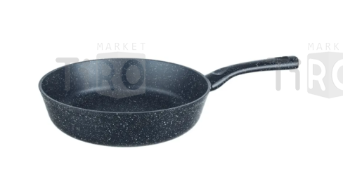 Сковорода алюминиевая Маруся, 701-24с чёрная, с крышкой, индукция 24*5,9см