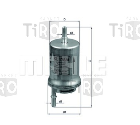 Фильтр топливный погружной Mahle KL 176/6D S0322 (WK 59 x)