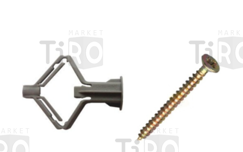 Дюбель "Бабочка" 155А-08-12 саморез головка цилиндрическая желтый цинк 8-12+3,5*40 (10шт.)