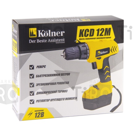 Дрель-шуруповерт аккумуляторная Kolner KCD-12М, 12В