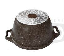 Кастрюля алюминиевая 2,0л стеклянная крышка, кофейный мрамор, Кукмор "Marbie Induction" кмки22а Кастрюля алюминиевая 2,0л стеклянная крышка, кофейный мрамор, Кукмор "Marbie Induction" кмки22а