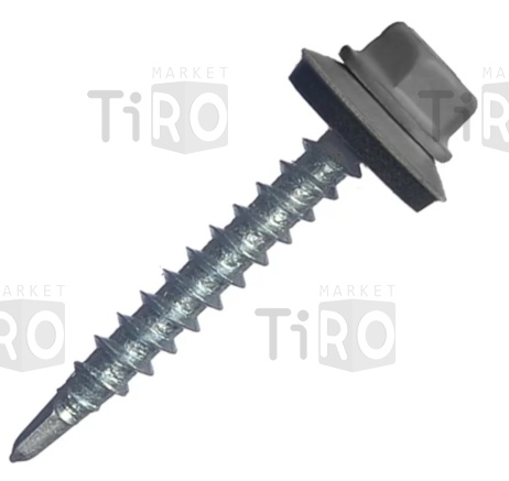 Саморез кровельный 4,8*35 RAL 7024 серый (200шт.)