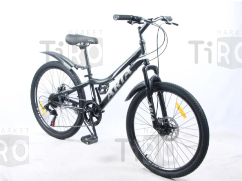 Велосипед 24" Aria MS242D-BS, черный/серебристый