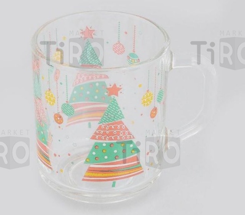 Кружка "Елки Новогодние" 200мл. стекло  /20/