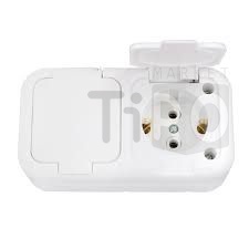 Розетка ОП-2 Минск РА16-302 с з/к, с крышкой IP44 /175/