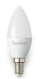 Лампа светодиодная Sweko 42LED-C35-15W-230-3000K-Е14, "свеча матовая"