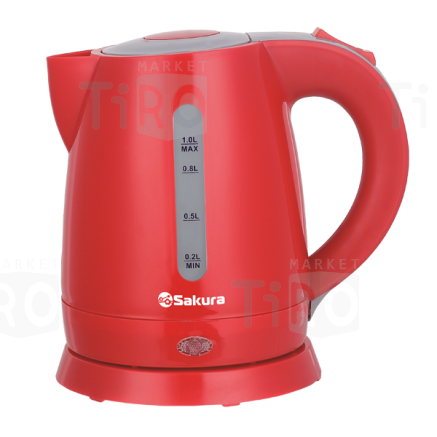 Чайник Sakura SA-2342RG 1,0л диск красно-серый