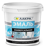 Эмаль Лакра акриловая универсальная под глянц белая 0,9кг