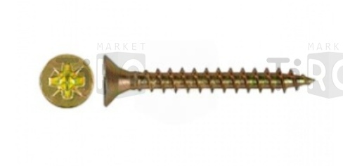 Саморез 009А-35-20 универсальный 3,5*20 (50шт.) желтый цинк