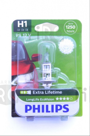 12258LLECOB1 Лампа автомобильная H1 12V-55W (P14.5s) Long Life Eco Vision блистер 1 шт PHILIPS 12258LLECOB1 Лампа автомобильная H1 12V-55W (P14.5s) Long Life Eco Vision блистер 1 шт PHILIPS