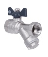Кран Aqualink шаровый бабочка 1/2" г/г с косым фильтром Кран Aqualink шаровый бабочка 1/2" г/г с косым фильтром