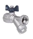 Кран Aqualink шаровый бабочка 1/2" г/г с косым фильтром
