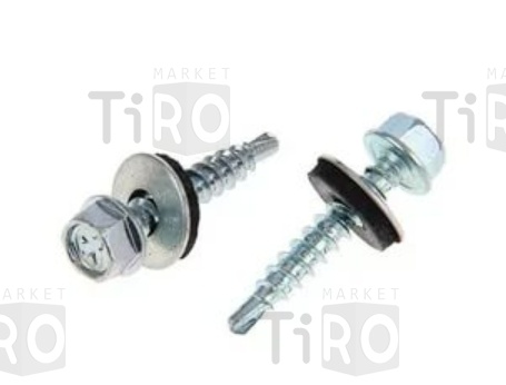 Саморез 028М-55-19 со сверлом, прокладка (EPDM), покрытие цинк 5,5*19 (1200шт.)