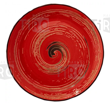 Тарелка керамическая красная 25,5*25,5