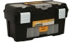 Ящик для инструментов "Гефест" М2940, 18" металлические замки с консолью и секциями черный с желтым
