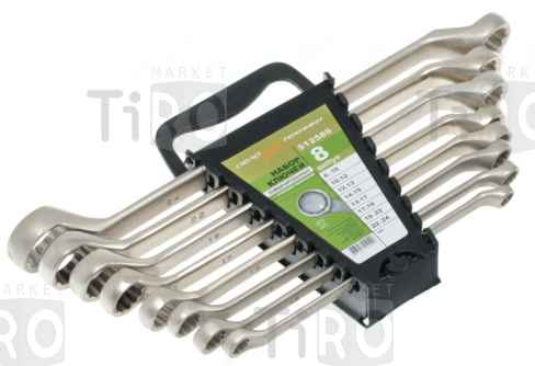 Набор ключей накидных - 8 штук (6×7; 8×9; 10×11; 12×13; 14×15; 16×17; 18×19; 20×22 мм) ДТ 512580