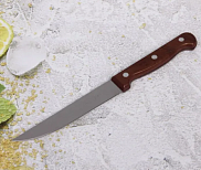 Нож кухонный 15см, пластиковая коричневая ручка