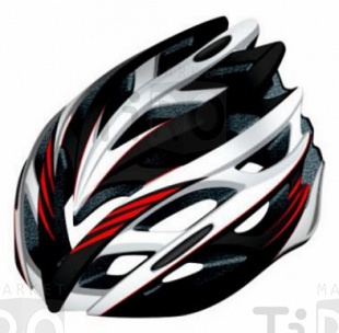 Шлем FSD-HL008 (in-mold). размер L (54-61 см) красно-чёрно-белый, 600312