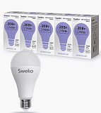 Лампа светодиодная Sweko 42LED-A65-20W-230-6500K-Е27, "груша"